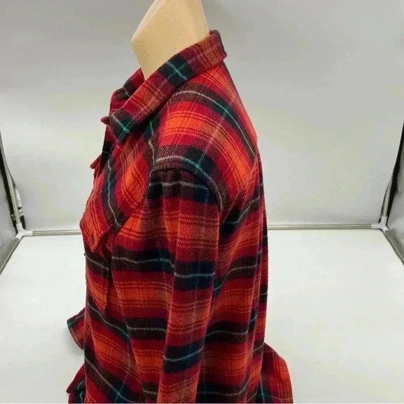 L. L. Bean Signature Flannel Button Down Top Multicolor Plaid Size Small - Picture 4 of 10
